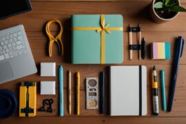 flat-lay-school-supplies_- promotional gifts dubai