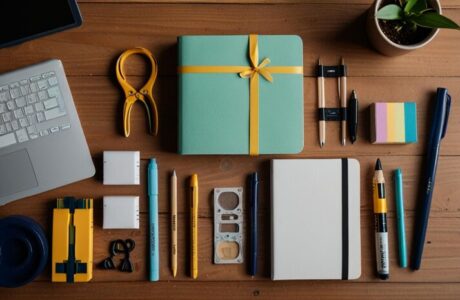 flat-lay-school-supplies_- promotional gifts dubai