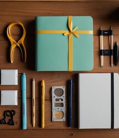 flat-lay-school-supplies_- promotional gifts dubai