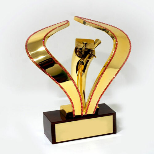 Rubberized Gold-Coated Trophy - corporate trophies