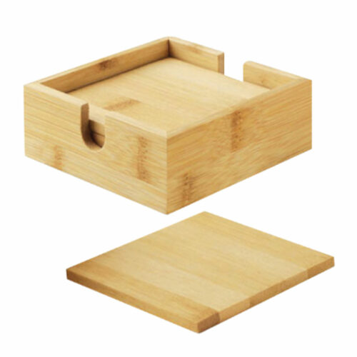 Bamboo Coasters with Case