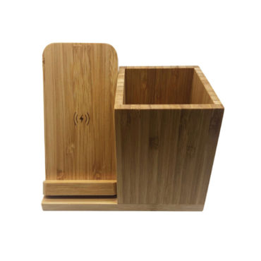 Bamboo Pen Holder with Wireless Charger