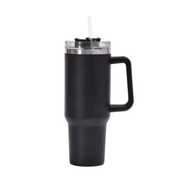Hfddcbecaafcl--MightySip - Tumbler with Straw SS Double Wall 900ml - Black