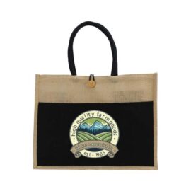 Black Tote Pocket Jute Bag