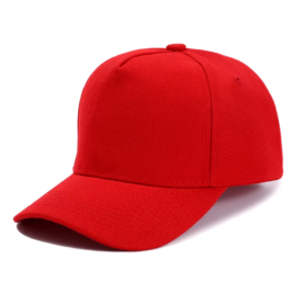 Baseball 5 Panel Brush Cotton Cap (Red)
