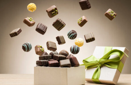 Mix,Of,Chocolates,Jumping,From,Gift,Box