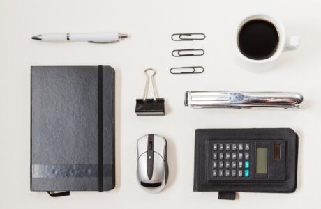 top-view-office-material-table_-