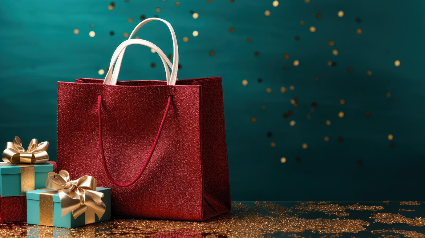 christmas-shopping-display-with-colorful-bag-sparkling-decorations_-