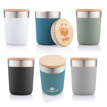 Drovia Double Wall Insulated Metal Cup with Bamboo Lid