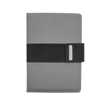 LuxeNote Premium Blue Fabric Notebook with PU magnetic closure and pen loop